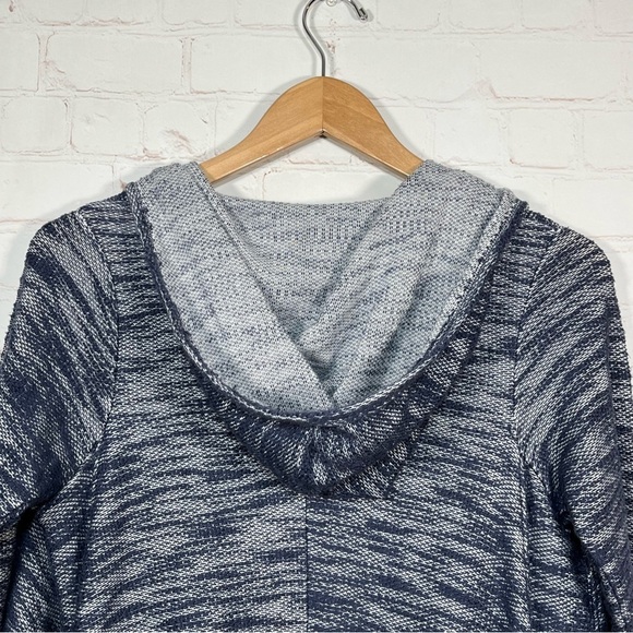 Hollister Hooded OpenCardigan Sweater Womens Size XS Blue Heathered Long Sleeve - Picture 9 of 10